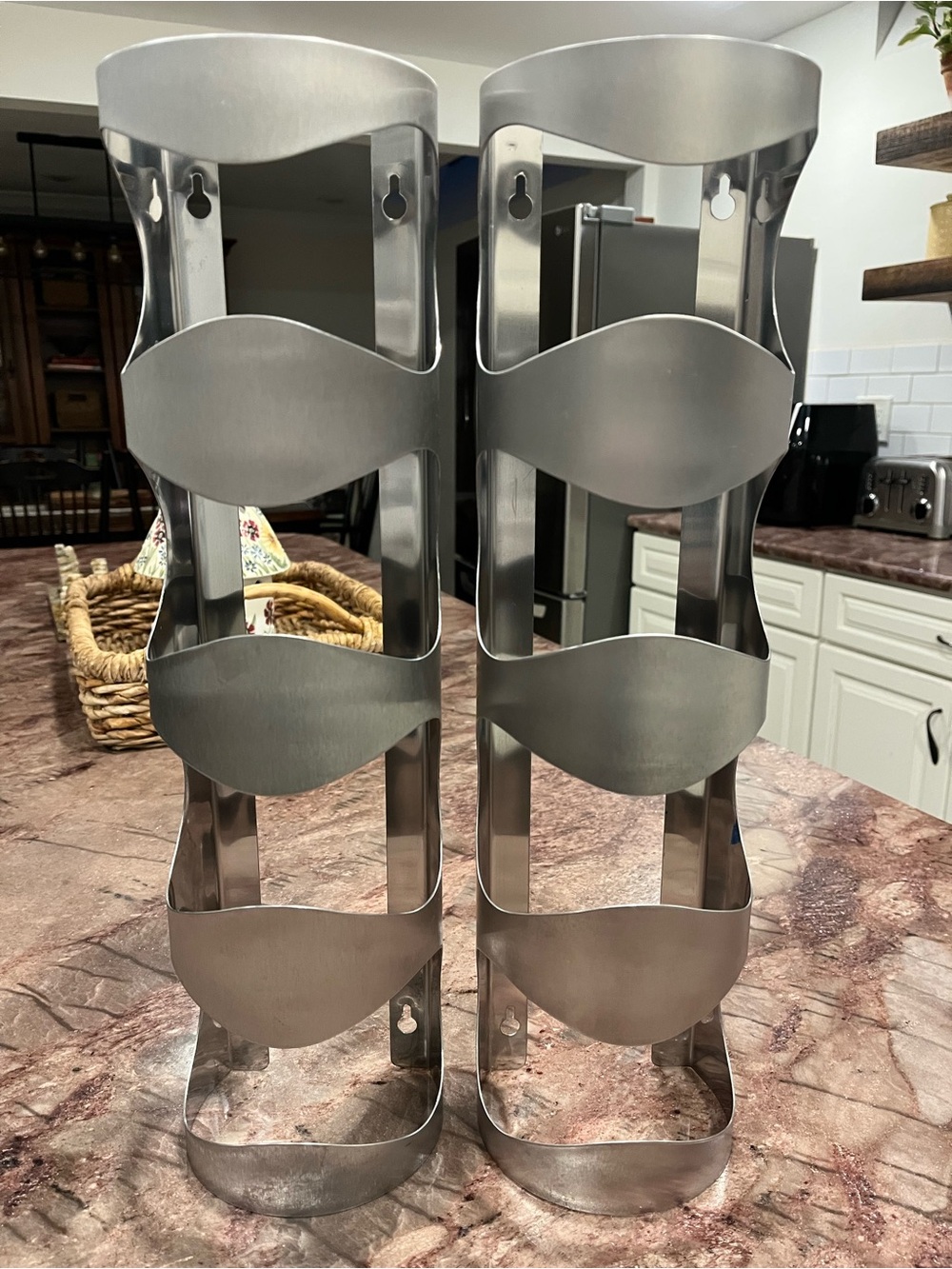 Vintage IKEA VURM Stainless Steel 4-Bottle Wine Racks - Set of 2